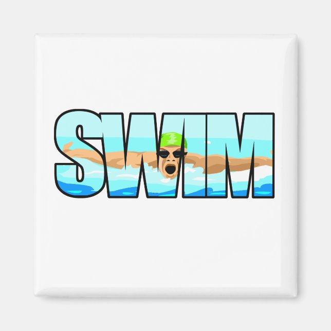 Swim Butterfly Magnet (Front)
