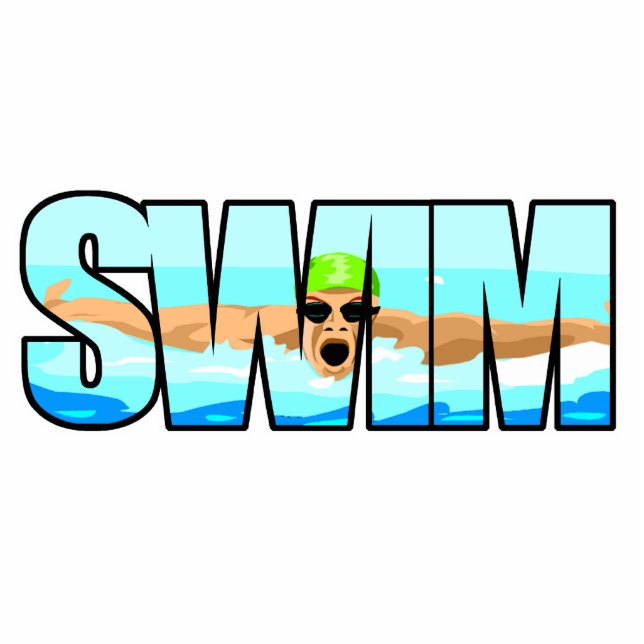 Swim Butterfly Photo Sculpture Decoration (Front)