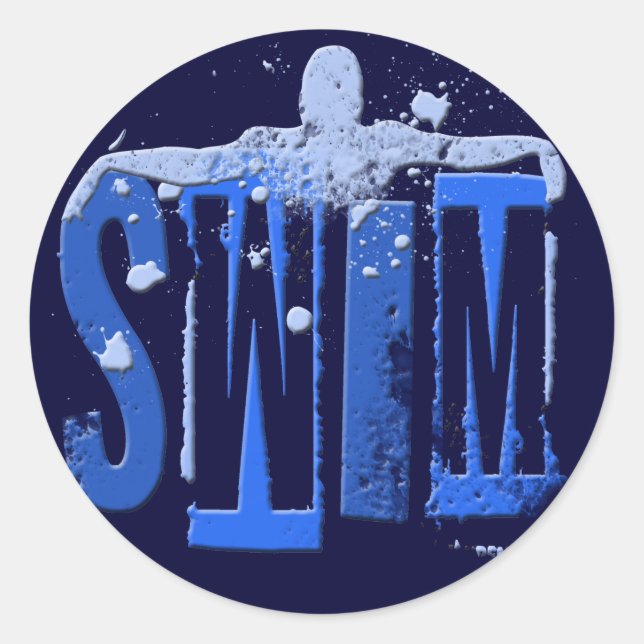 SWIM CLASSIC ROUND STICKER (Front)
