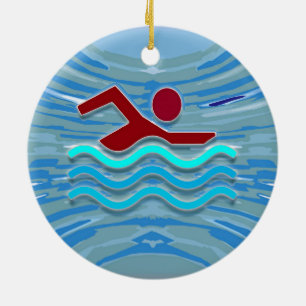 Swim Club Swimmer  2 side printed ORNAMENTS