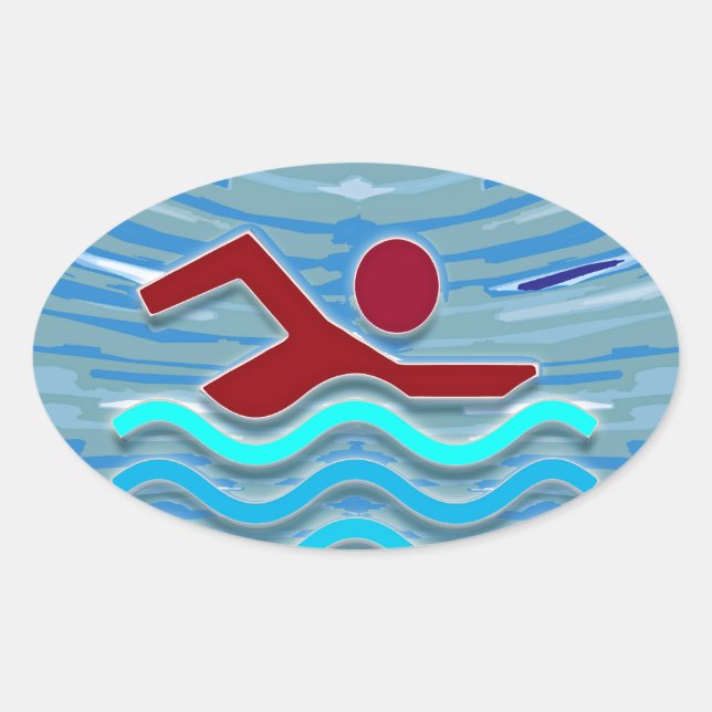 Swim Club Swimmer Exercise Fitness NVN254 Swimming Oval Sticker (Front)