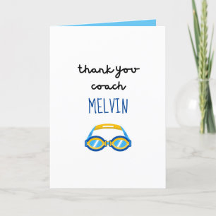 Swim Coach Appreciation Card, Thank You Card