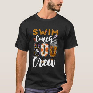 Swim Coach Boo Crew Ghost Funny Swimmer Halloween  T-Shirt