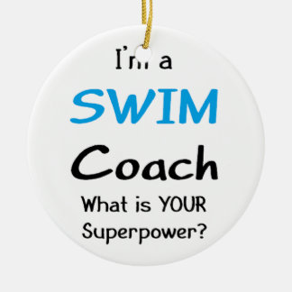 swim coach ceramic tree decoration