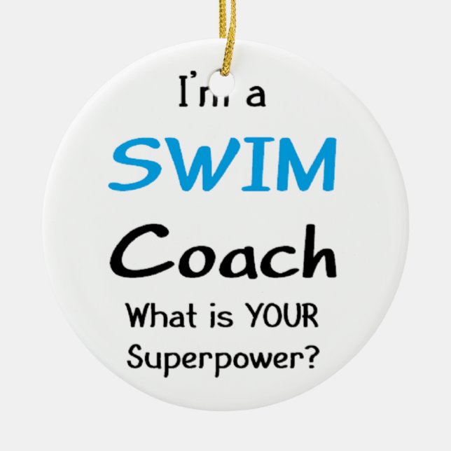swim coach ceramic tree decoration (Front)