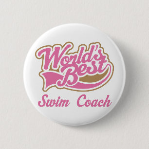 Swim Coach Gift 6 Cm Round Badge