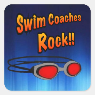 Swim Coaches Rock!! Square Sticker