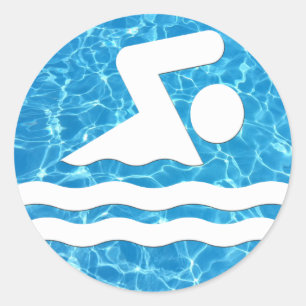 Swim Decal Swimmer in Pool Water Swimming & Diving Classic Round Sticker