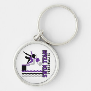 Swim Dive Team - Purple - Boy  Key Ring