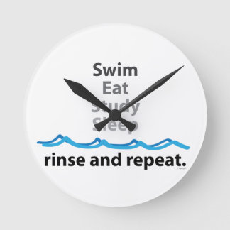 Swim Eat Study Sleep Round Clock