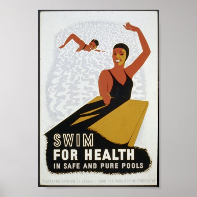 Swim for Health (In Safer Pools) Poster (Front)