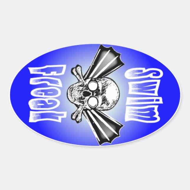 Swim Freak Oval Sticker (Front)
