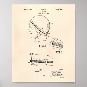 Swim Gap 1942 Patent Art Old Peper Poster