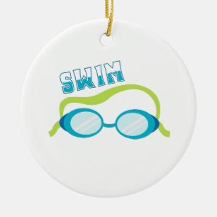 Swim Goggles Ceramic Tree Decoration
