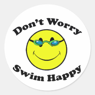 Swim Happy Classic Round Sticker