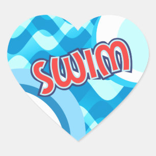 SWIM Heart Stickers