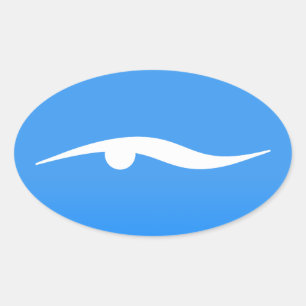 swim_in_Blue2Swimming logo on T-shirt Oval Sticker