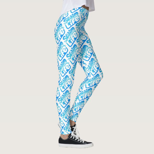 "Swim Life" Cool Pool letters Leggings (Right)