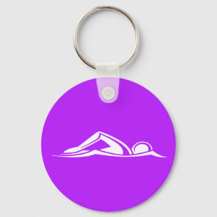 Swim Logo Keychain Purple