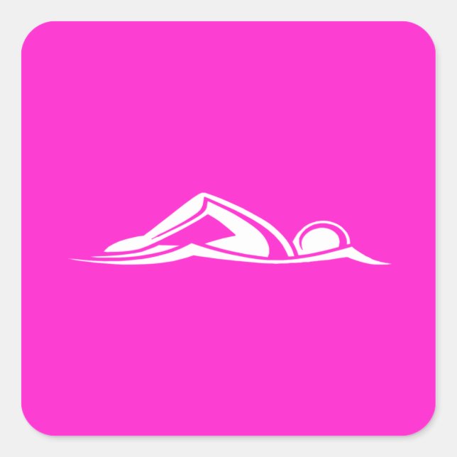 Swim Logo Sticker  Pink (Front)