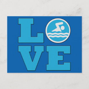 Swim Love For Competitive Swimmers or Coaches Postcard