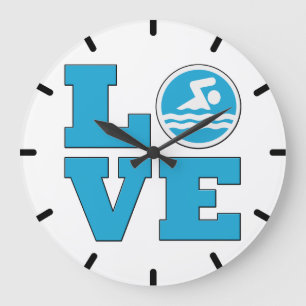 Swim Love Wall Clock