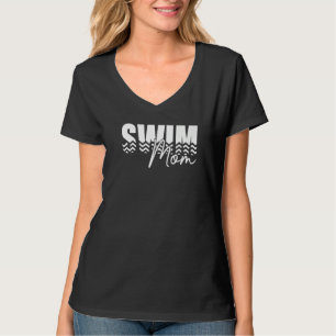 Swim Mom Heart Retro Vintage Swimming Mom Game Day T-Shirt