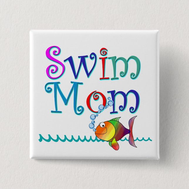 Swim Mum 15 Cm Square Badge (Front)