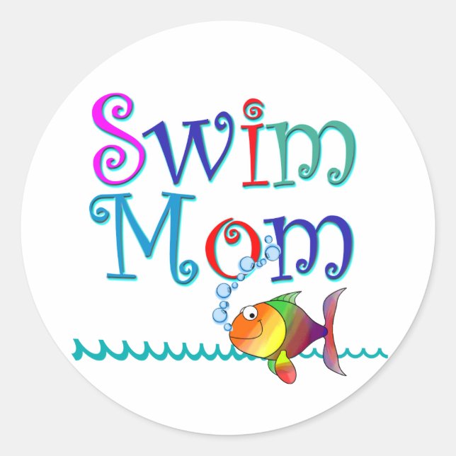Swim Mum Classic Round Sticker (Front)