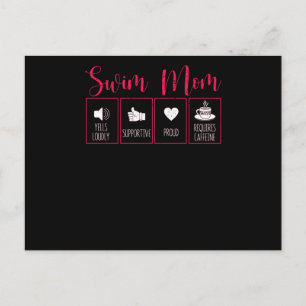 Swim Mum Content Funny Swimming Mum Swimmer Postcard