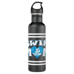 Swim Mum Cute Swimming and Diving with Heart 710 Ml Water Bottle
