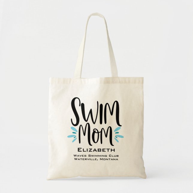 Swim Mum Cute Swimming Tote Bag (Front)