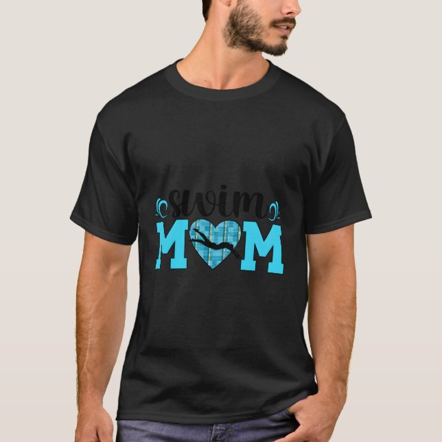 Swim Mum He Swimming Mother Of A Swimmer Mum Swim  T-Shirt (Front)