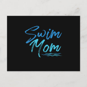 Swim Mum Swimming Funny Cute Gift Announcement Postcard