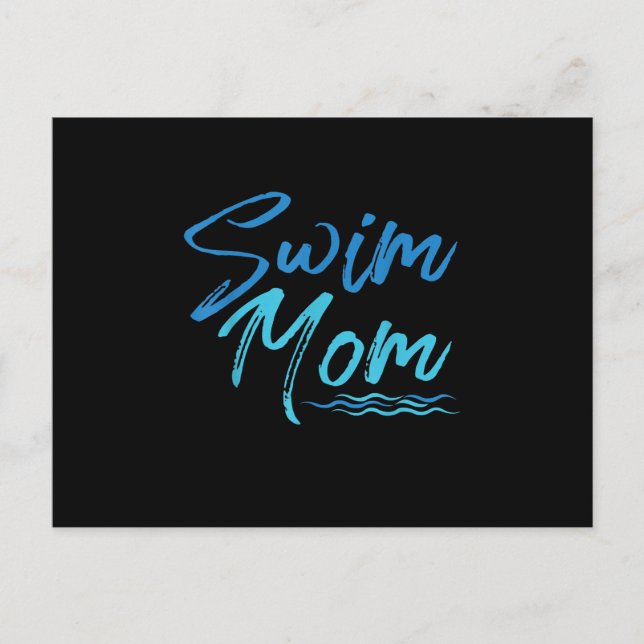 Swim Mum Swimming Funny Cute Gift Announcement Postcard (Front)