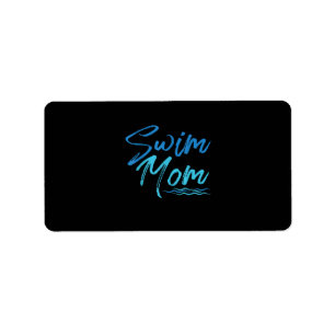 Swim Mum Swimming Funny Cute Gift Label