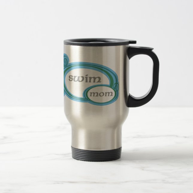 Swim Mum Swirl Travel Mug (Right)