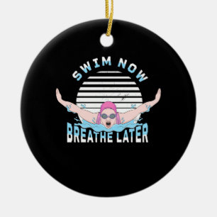 Swim Now Breathe Later Ceramic Tree Decoration