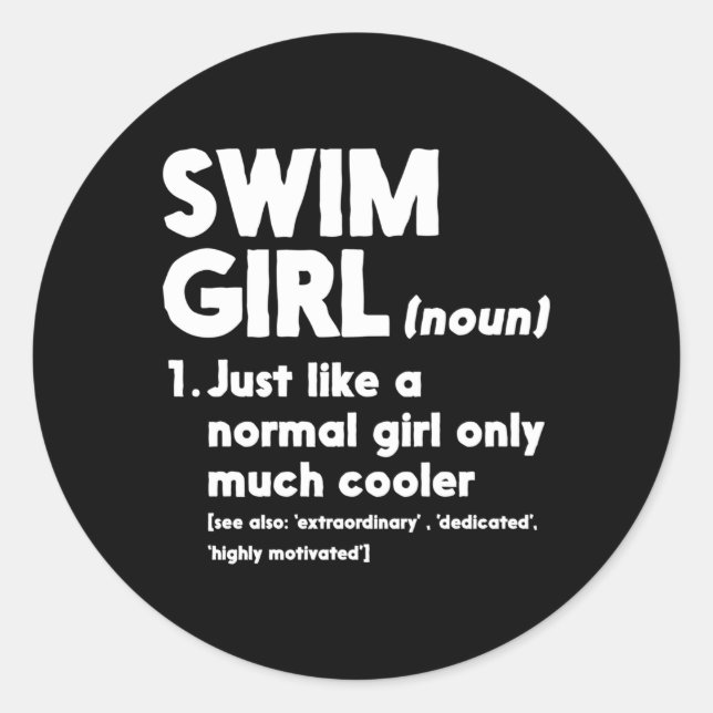 Swim Only Er Definition Swimmers Classic Round Sticker (Front)