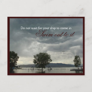 Swim Out To It Motivational Postcard