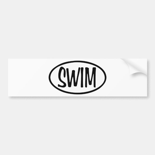 swim oval bumper sticker (Front)