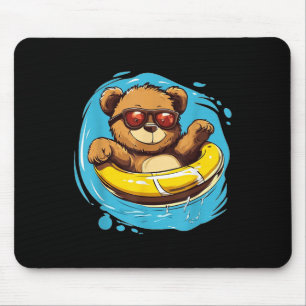 Swim Ring Teddy Bear Costume For Pool Lovers Mouse Mat
