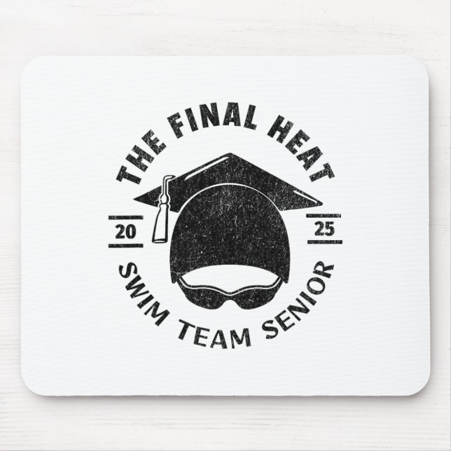 Swim Senior 2025 Graduation Cap  Mouse Mat (Front)