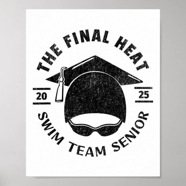 Swim Senior 2025 Graduation Cap  Poster (Front)