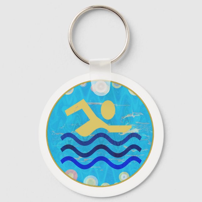 Swim Swimmer Pool : Swimming Pool Key Ring (Front)