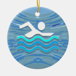 SWIM Swimmer Success Dive Plunge Success NVN238 Ceramic Tree Decoration