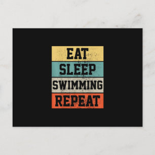 Swim Swimmer Swimming Gift Announcement Postcard