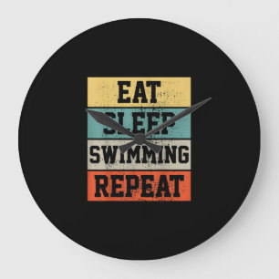 Swim Swimmer Swimming Gift Large Clock