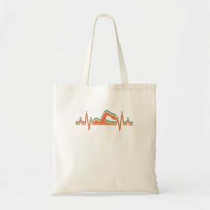 Swim Swimmer Swimming Heartbeat  Tote Bag