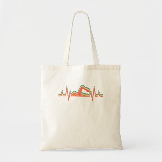 Swim Swimmer Swimming Heartbeat  Tote Bag (Front)